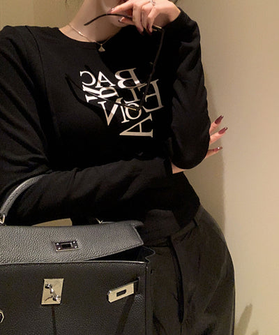 BACロゴレタリングスリムラインTシャツ