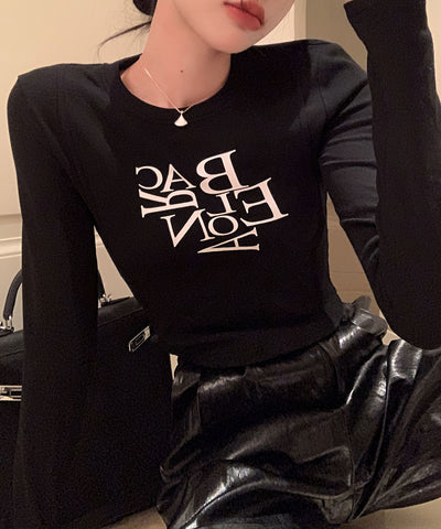 BACロゴレタリングスリムラインTシャツ