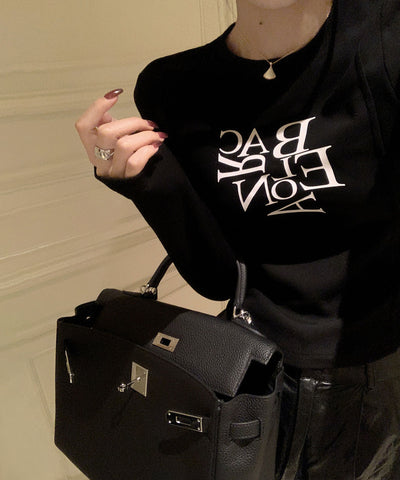 BACロゴレタリングスリムラインTシャツ