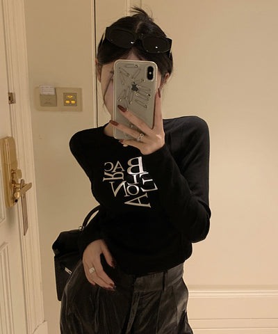 BACロゴレタリングスリムラインTシャツ