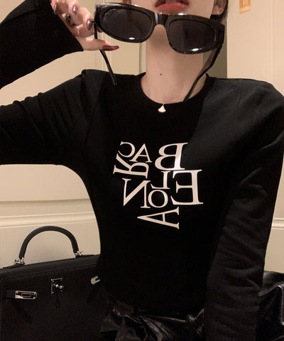 BACロゴレタリングスリムラインTシャツ