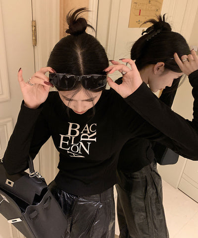 BACロゴレタリングスリムラインTシャツ
