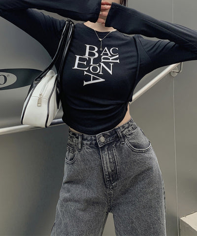 BACロゴレタリングスリムラインTシャツ
