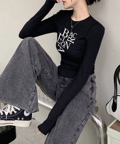 BACロゴレタリングスリムラインTシャツ