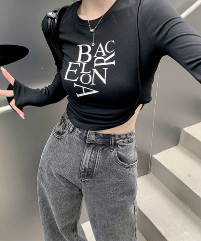 BACロゴレタリングスリムラインTシャツ
