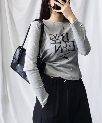 BACロゴレタリングスリムラインTシャツ