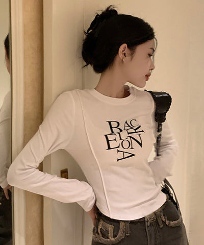BACロゴレタリングスリムラインTシャツ