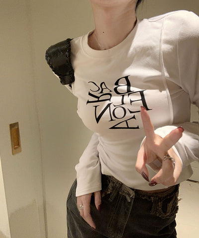 BACロゴレタリングスリムラインTシャツ