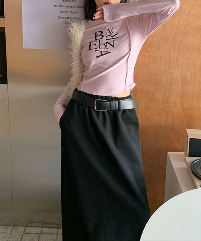 BACロゴレタリングスリムラインTシャツ