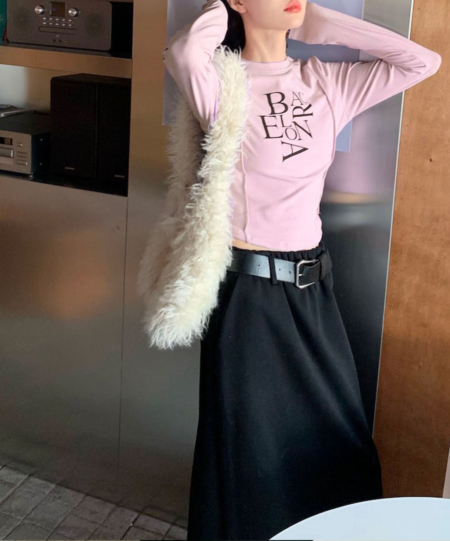 BACロゴレタリングスリムラインTシャツ