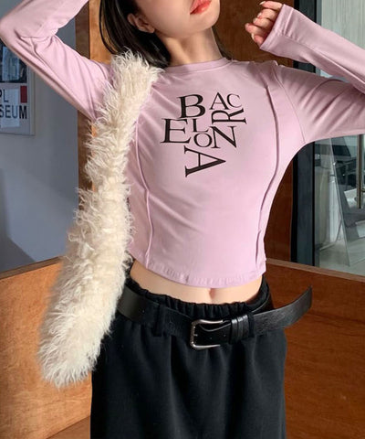 BACロゴレタリングスリムラインTシャツ