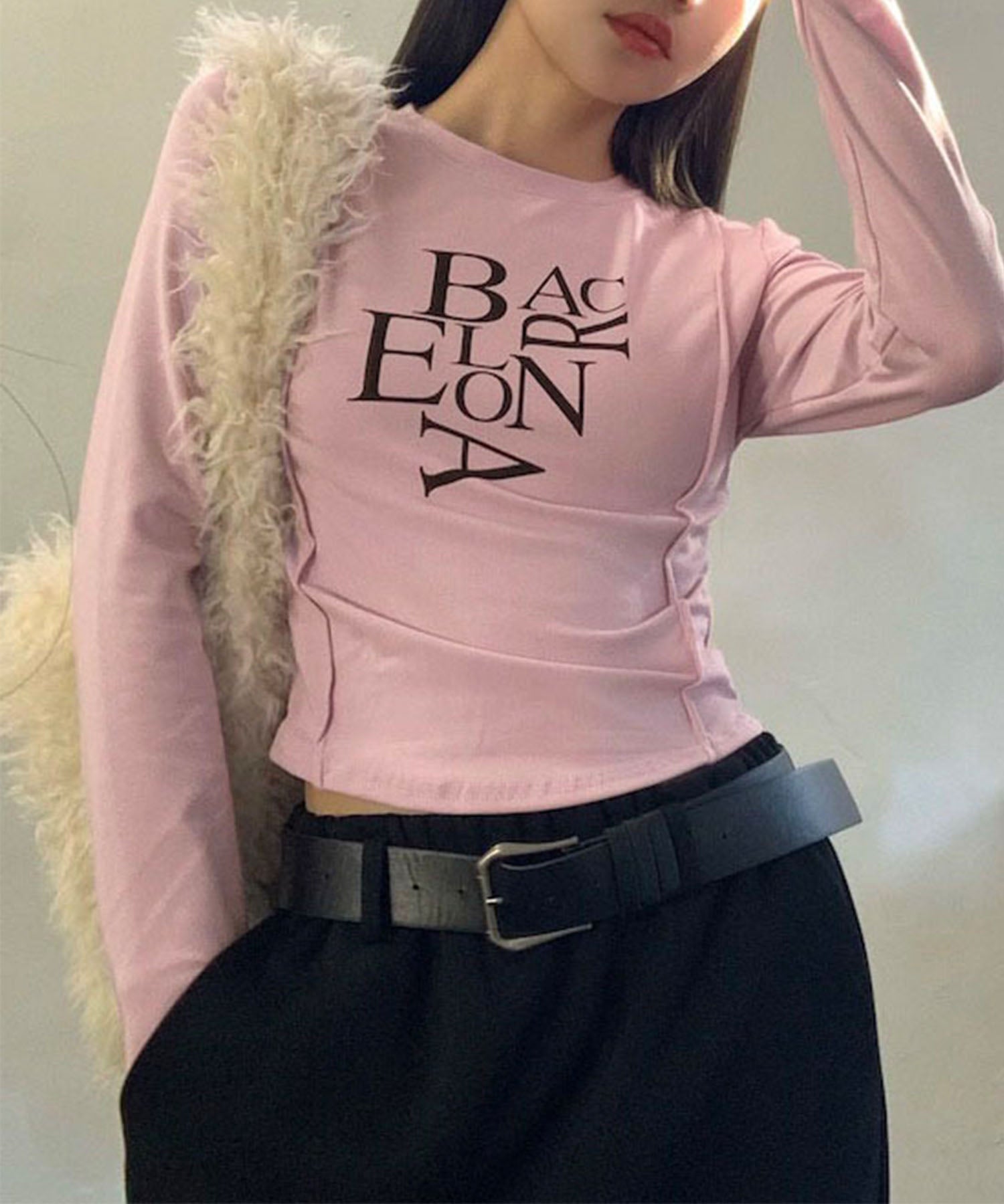 BACロゴレタリングスリムラインTシャツ