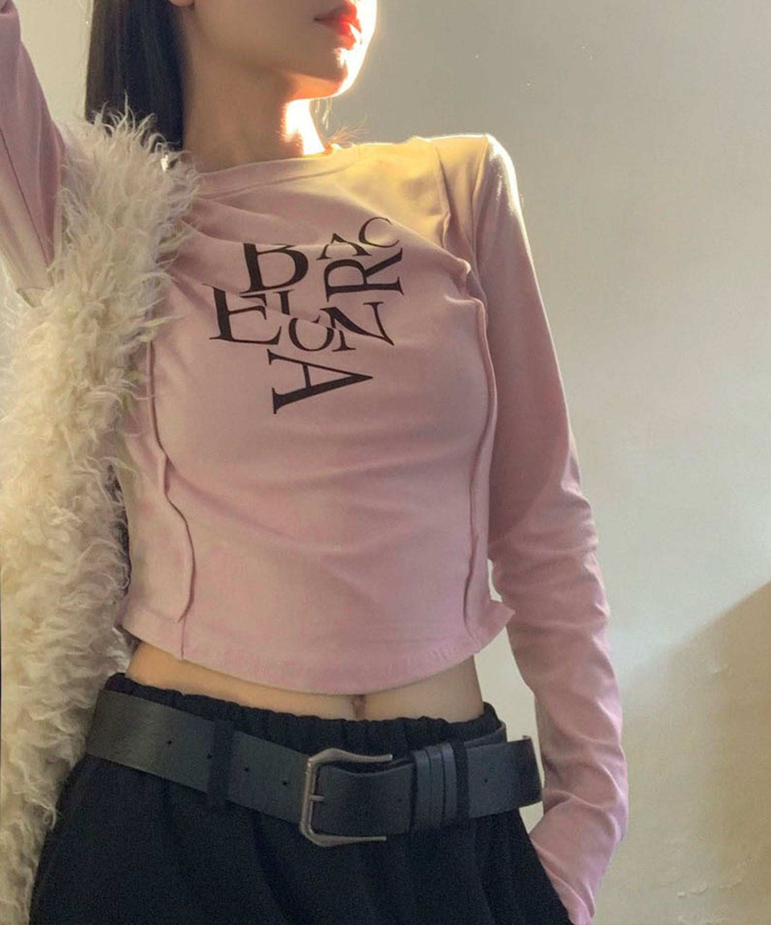 BACロゴレタリングスリムラインTシャツ