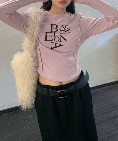 BACロゴレタリングスリムラインTシャツ