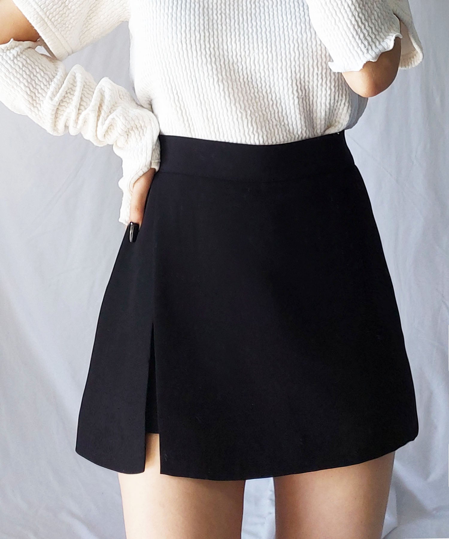 ハイウエストレイヤードミニスカパン【 韓国製 】