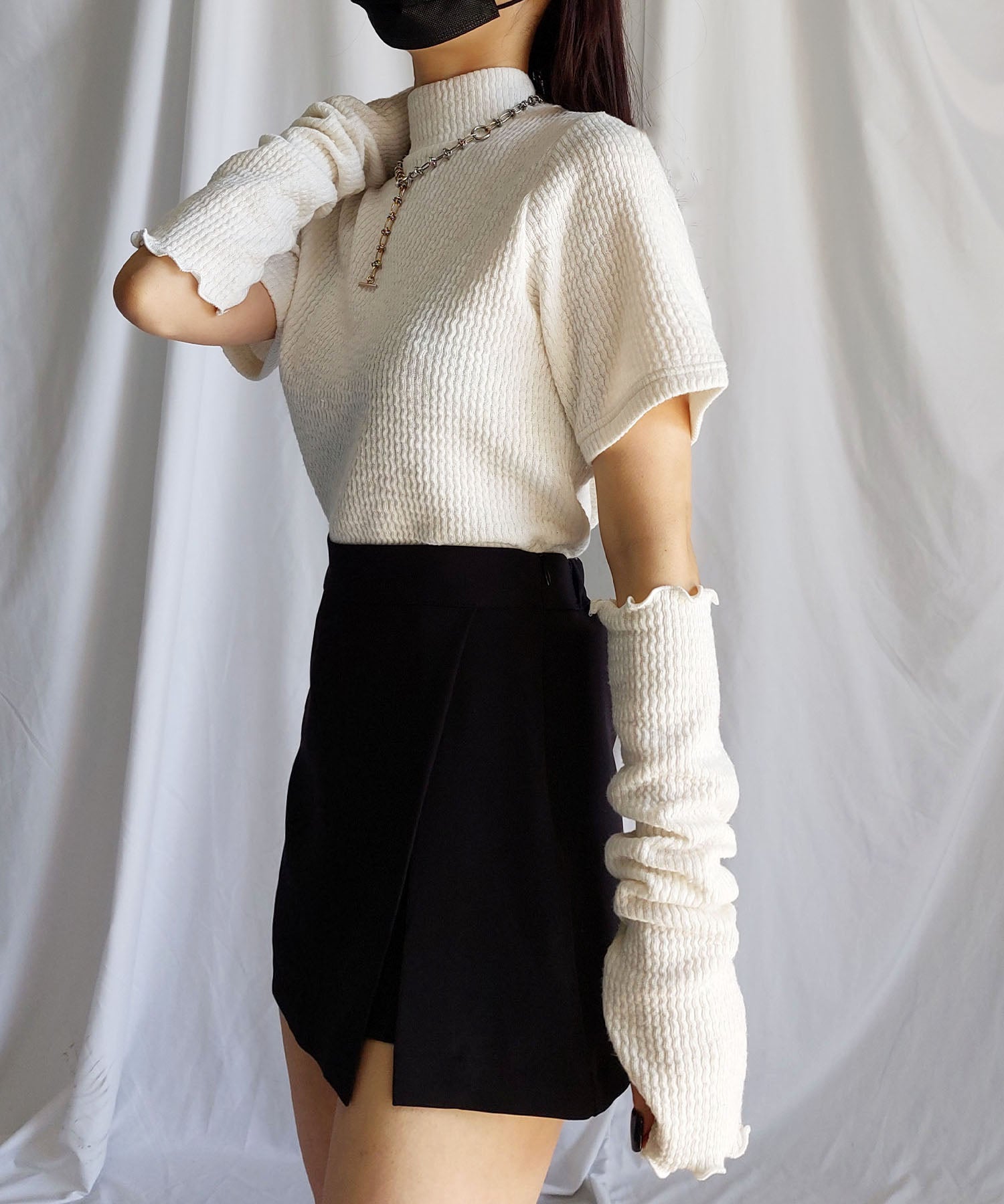 ハイウエストレイヤードミニスカパン【 韓国製 】