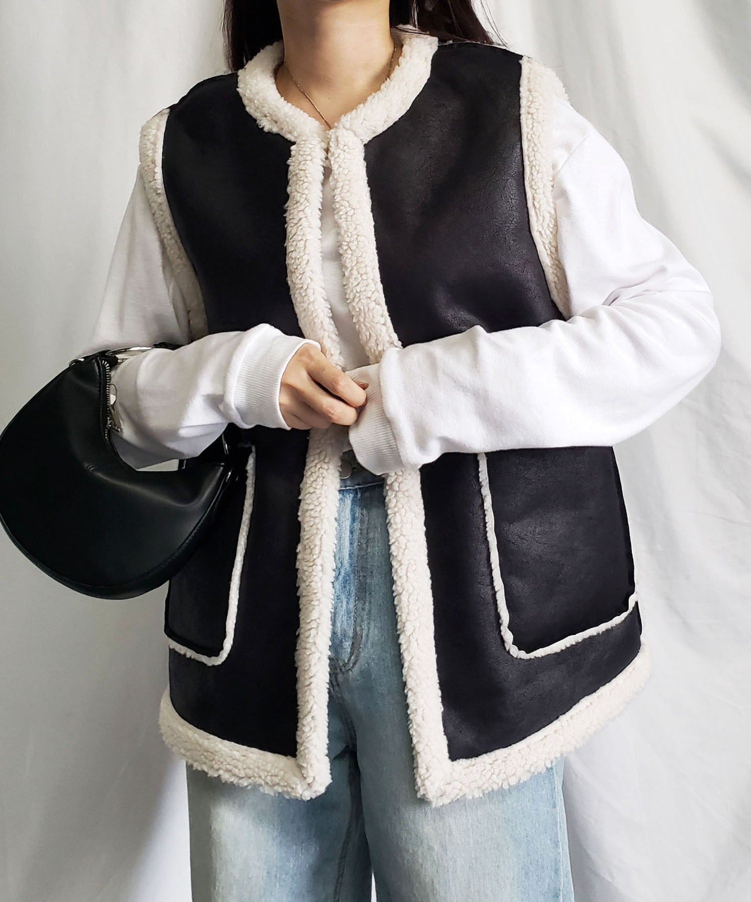 【 リバーシブル 】2WAY エコムートンボアベスト