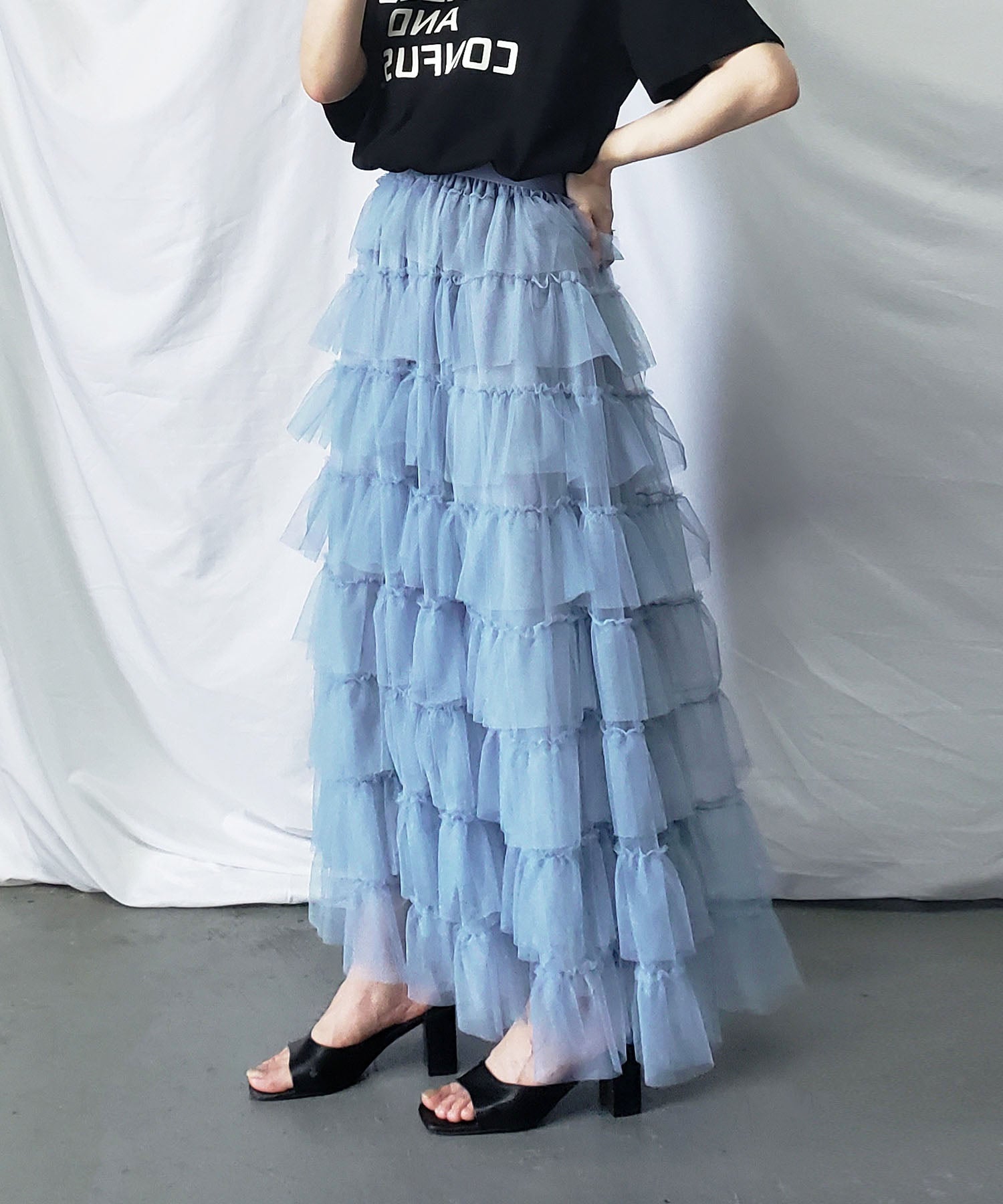 チュールフリルボリュームスカート《 NEWカラー3色追加! 》 Sサイズ仲間入り