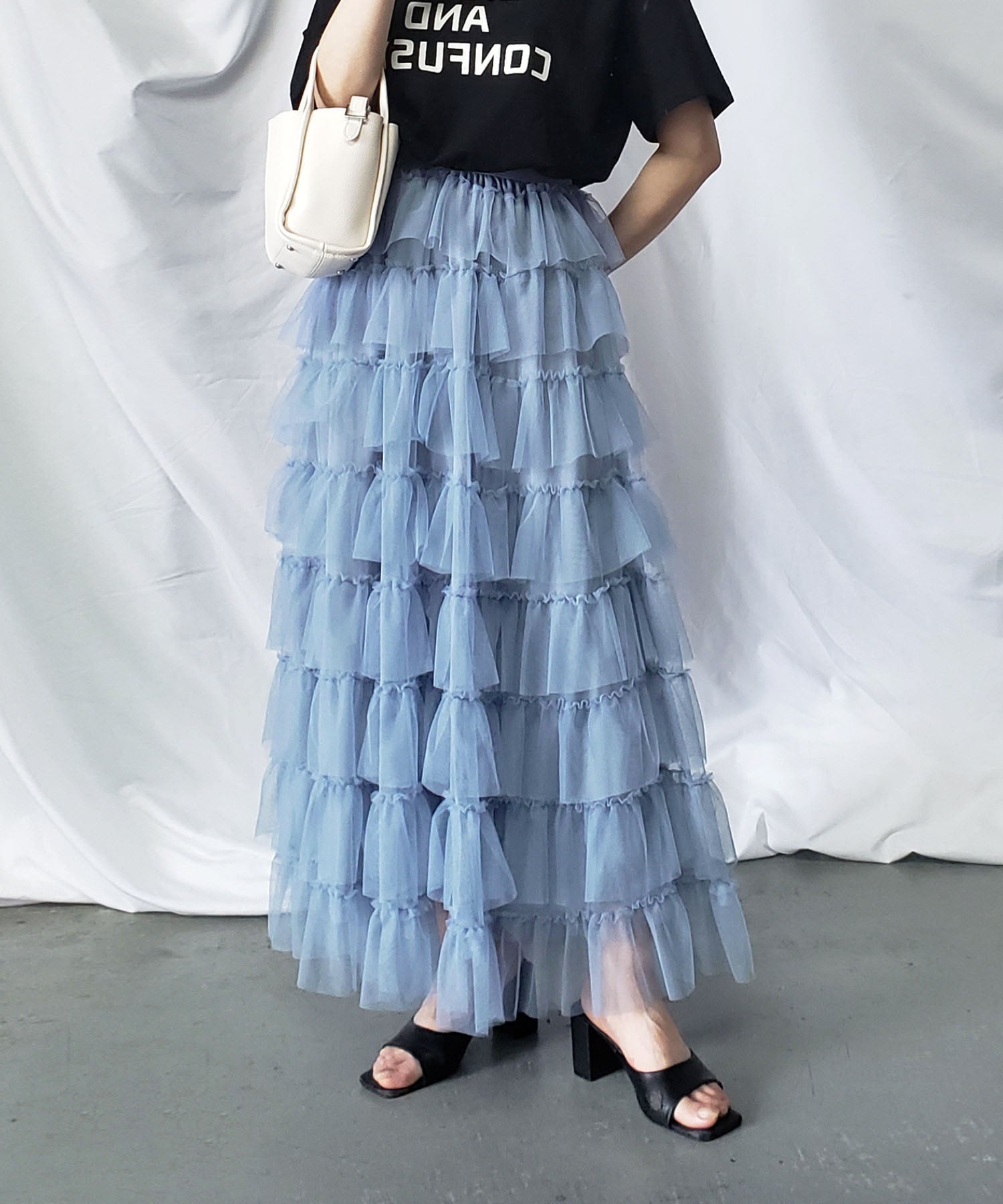 チュールフリルボリュームスカート《 NEWカラー3色追加! 》 Sサイズ仲間入り