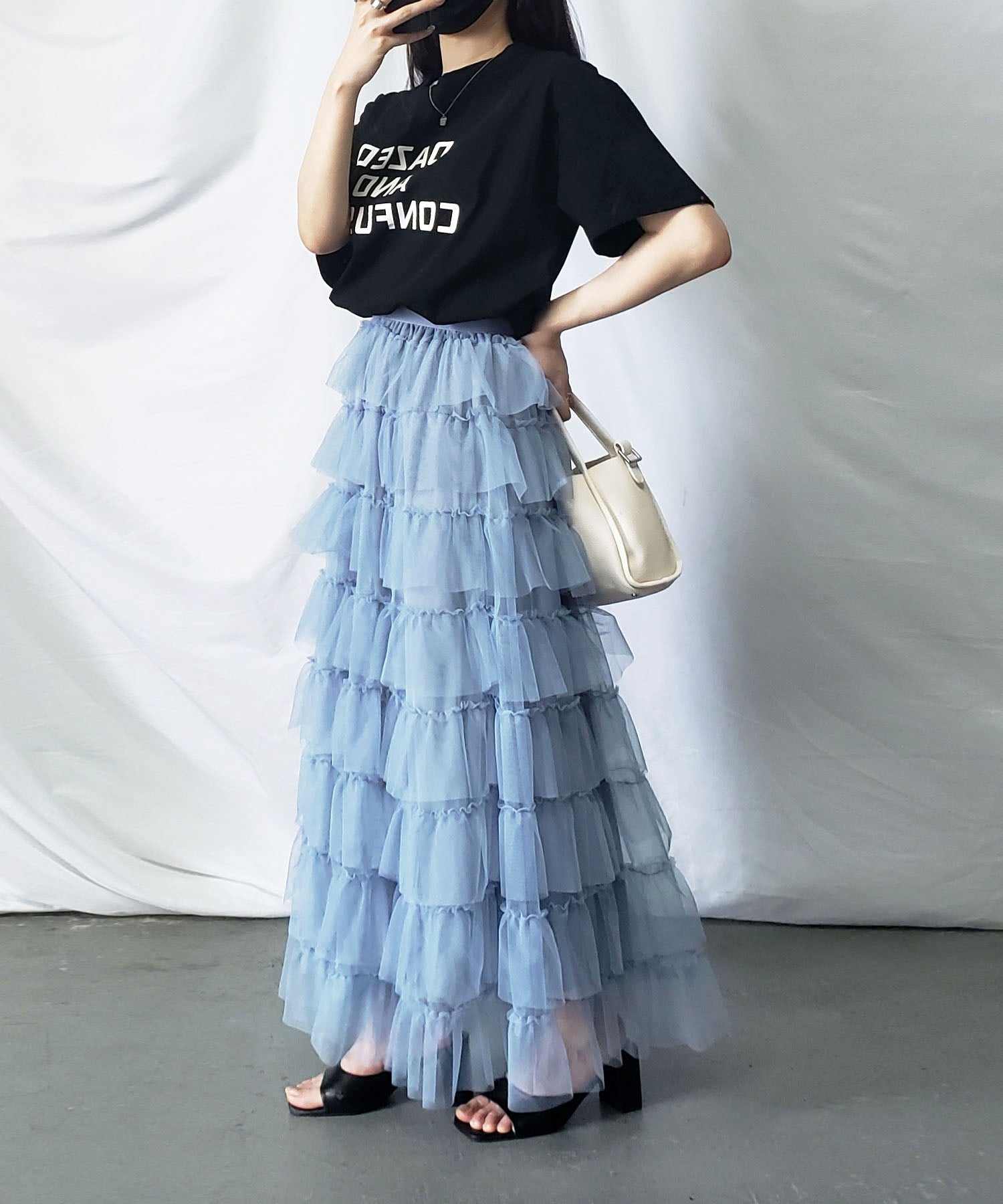 チュールフリルボリュームスカート《 NEWカラー3色追加! 》 Sサイズ仲間入り