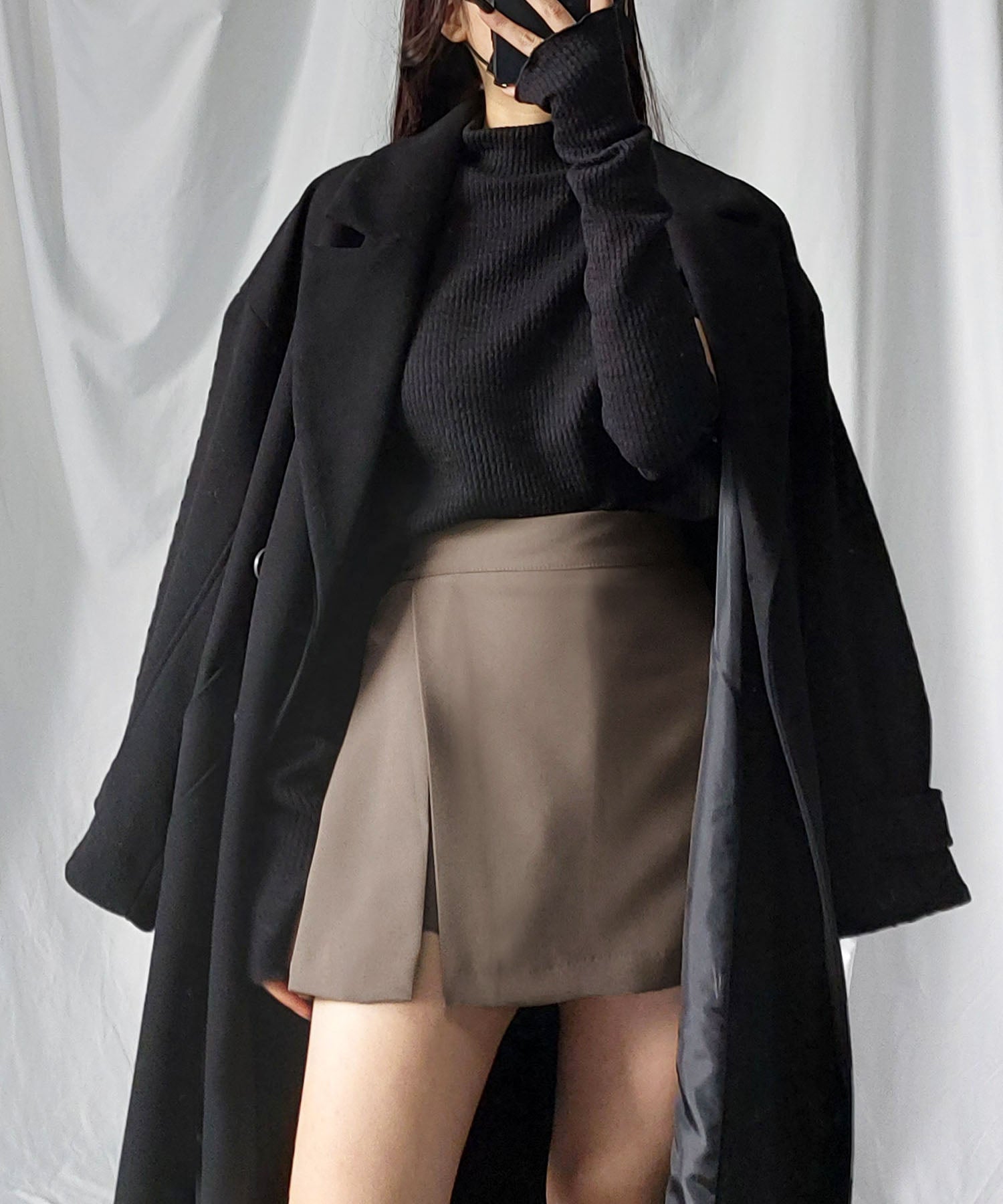 ハイウエストレイヤードミニスカパン【 韓国製 】