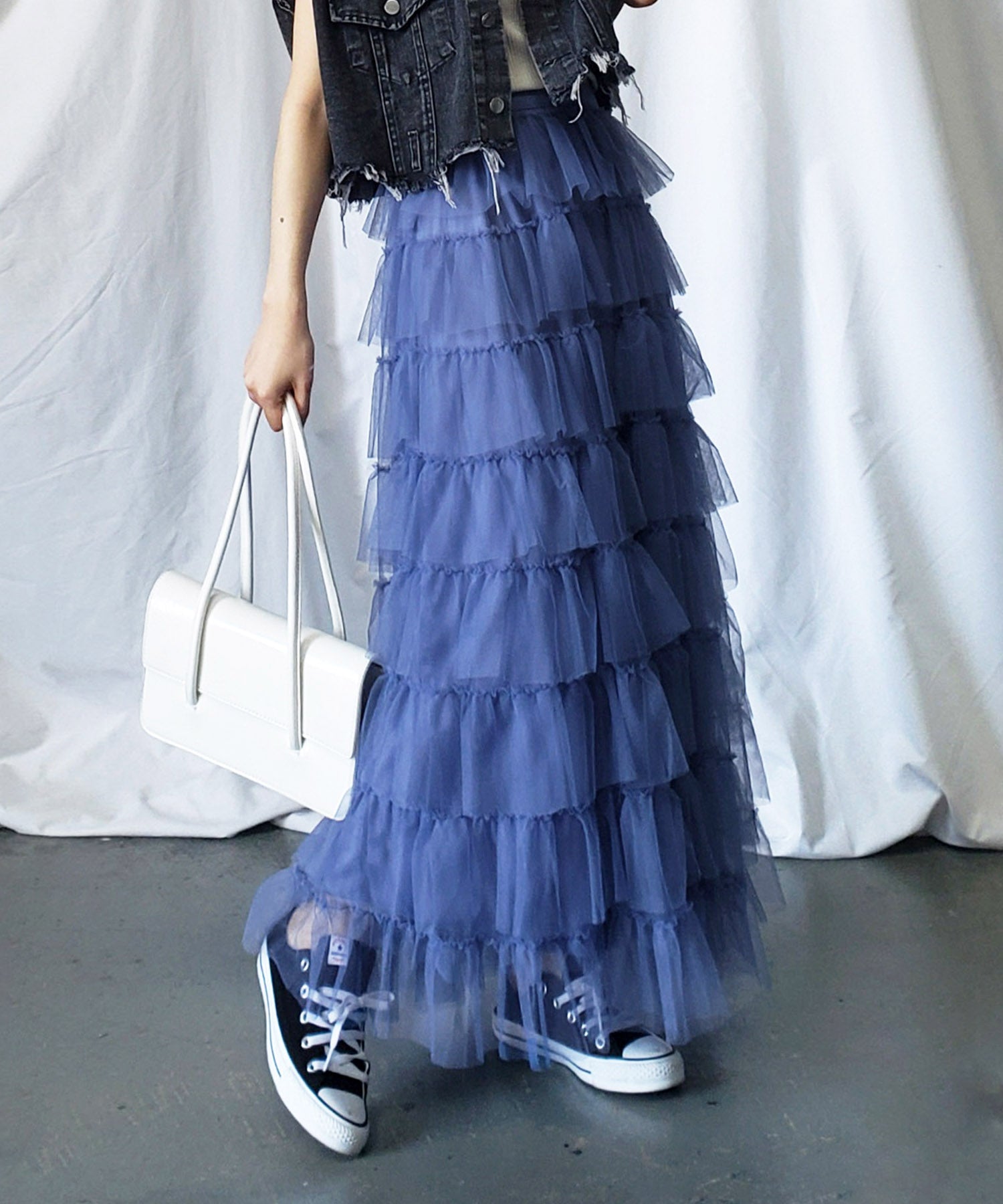 チュールフリルボリュームスカート《 NEWカラー3色追加! 》 Sサイズ仲間入り