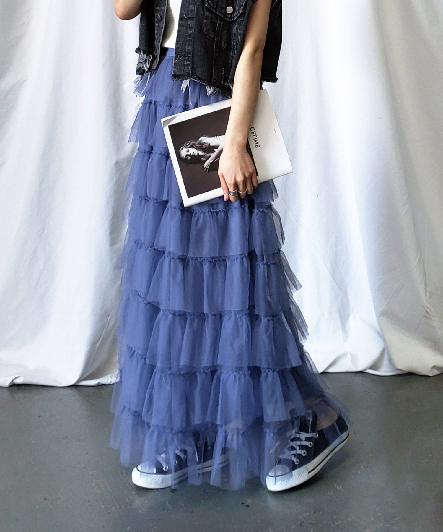 チュールフリルボリュームスカート《 NEWカラー3色追加! 》 Sサイズ仲間入り