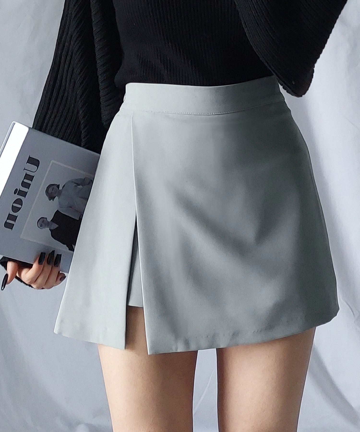 ハイウエストレイヤードミニスカパン【 韓国製 】