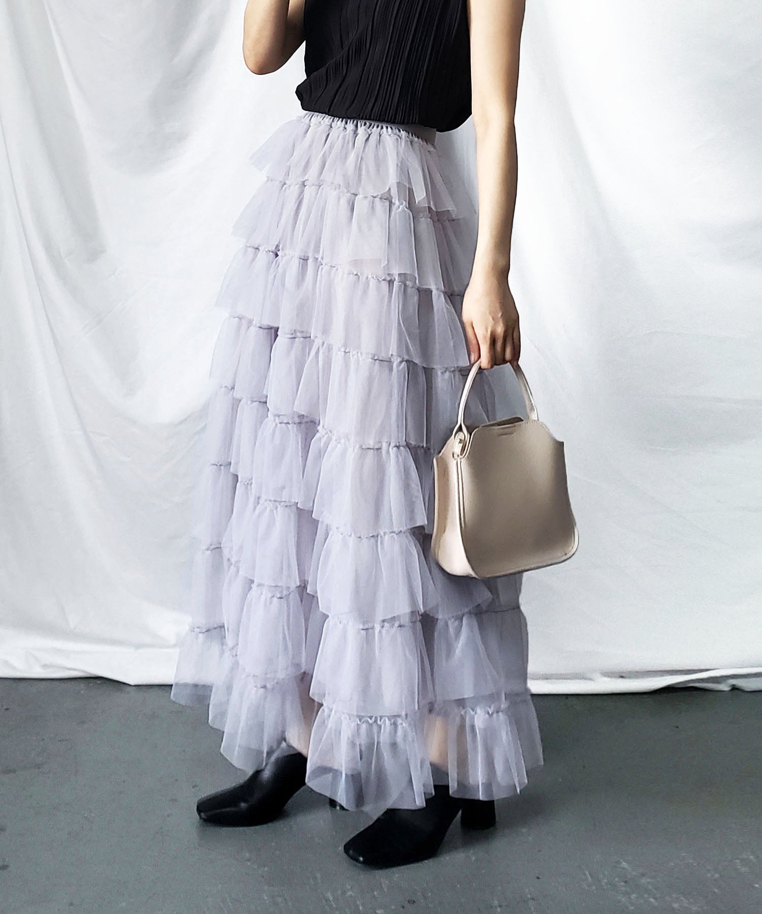 チュールフリルボリュームスカート《 NEWカラー3色追加! 》 Sサイズ仲間入り