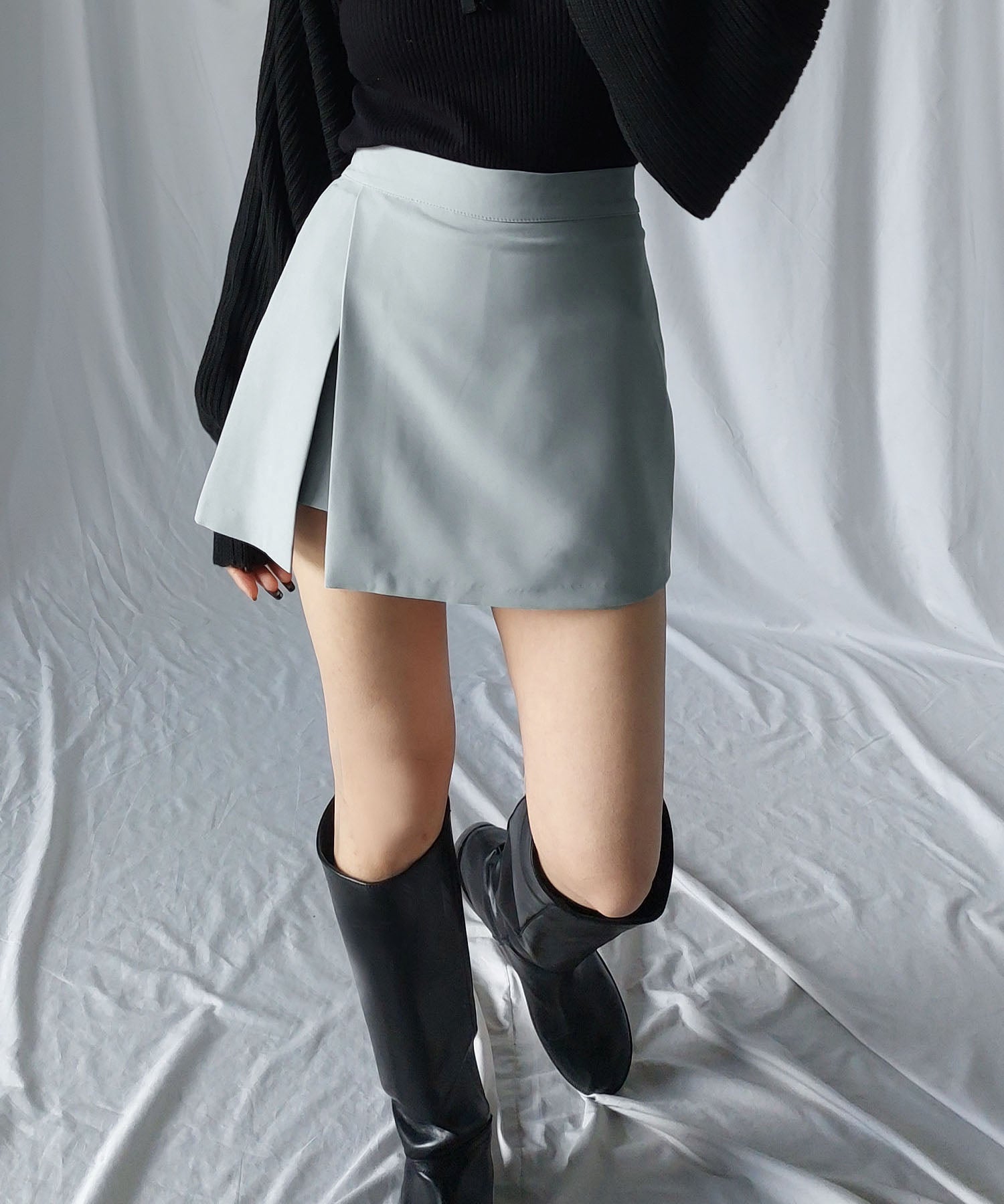 ハイウエストレイヤードミニスカパン【 韓国製 】