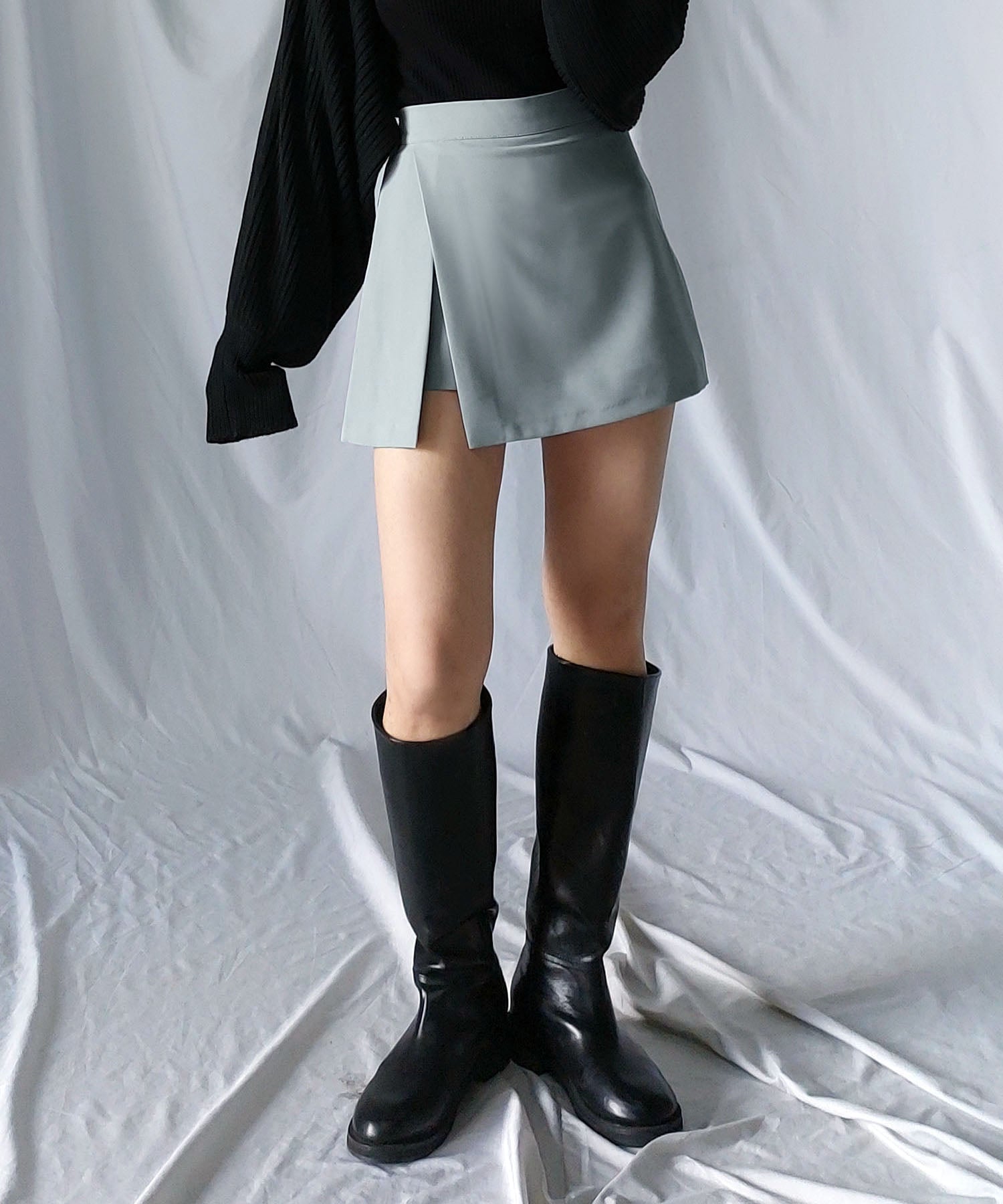 ハイウエストレイヤードミニスカパン【 韓国製 】