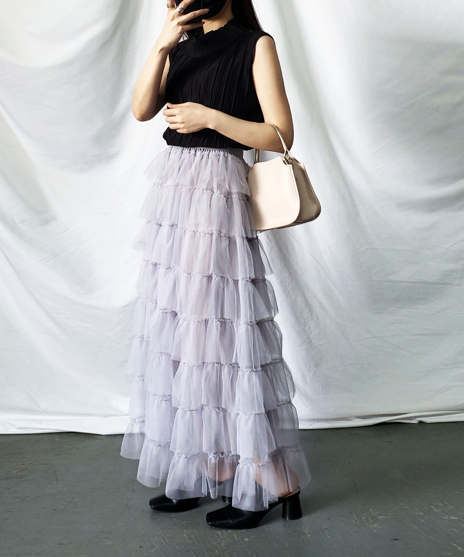 チュールフリルボリュームスカート《 NEWカラー3色追加! 》 Sサイズ仲間入り