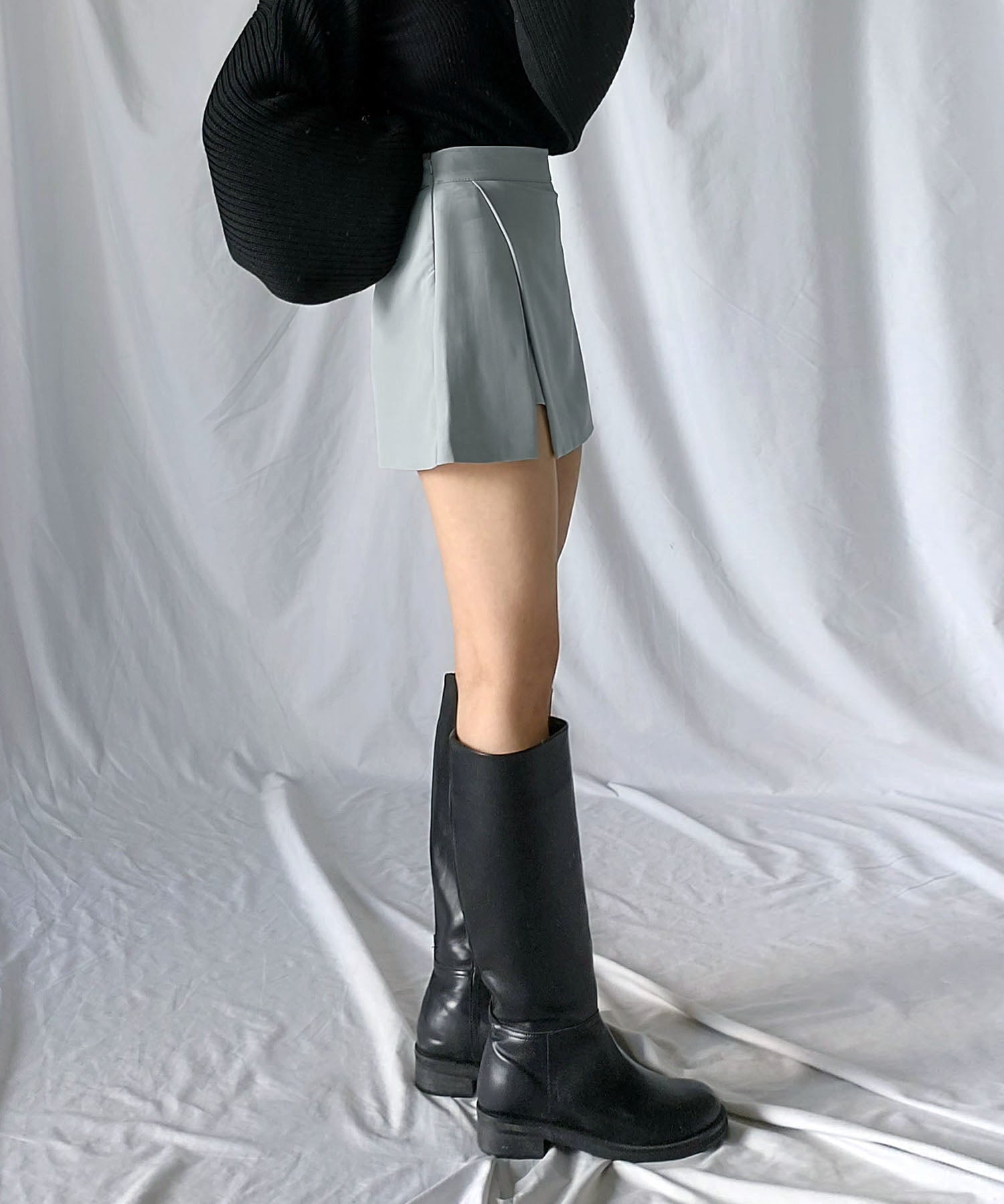 ハイウエストレイヤードミニスカパン【 韓国製 】