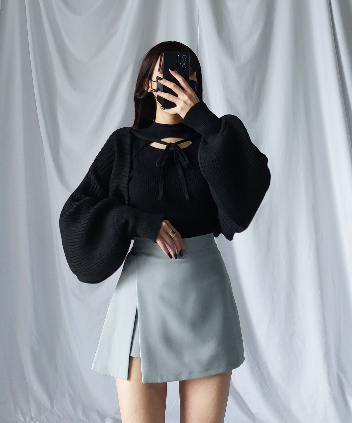 ハイウエストレイヤードミニスカパン【 韓国製 】