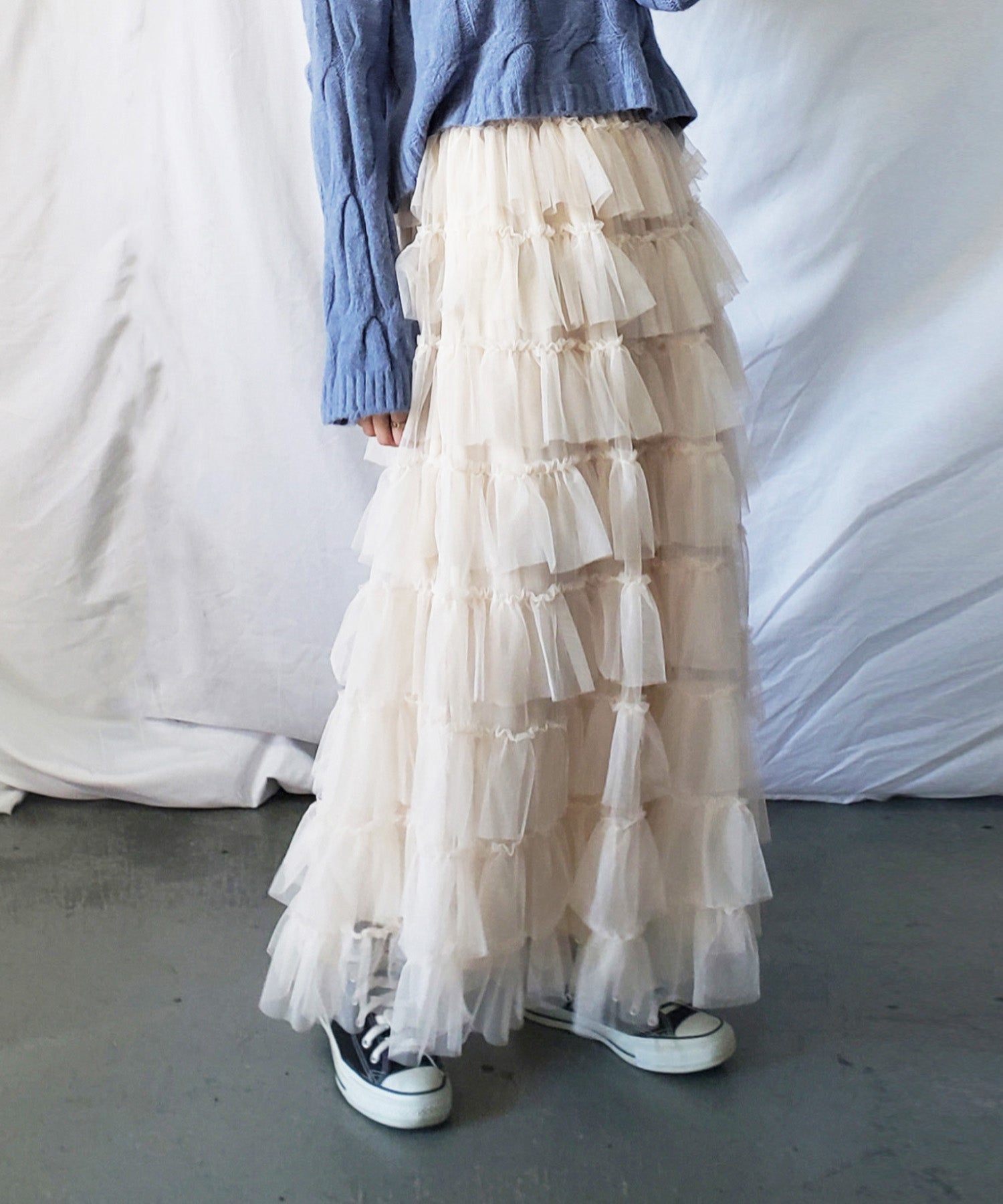 チュールフリルボリュームスカート《 NEWカラー3色追加! 》 Sサイズ仲間入り
