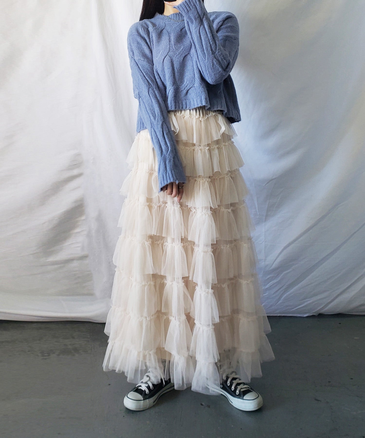 チュールフリルボリュームスカート《 NEWカラー3色追加! 》 Sサイズ仲間入り