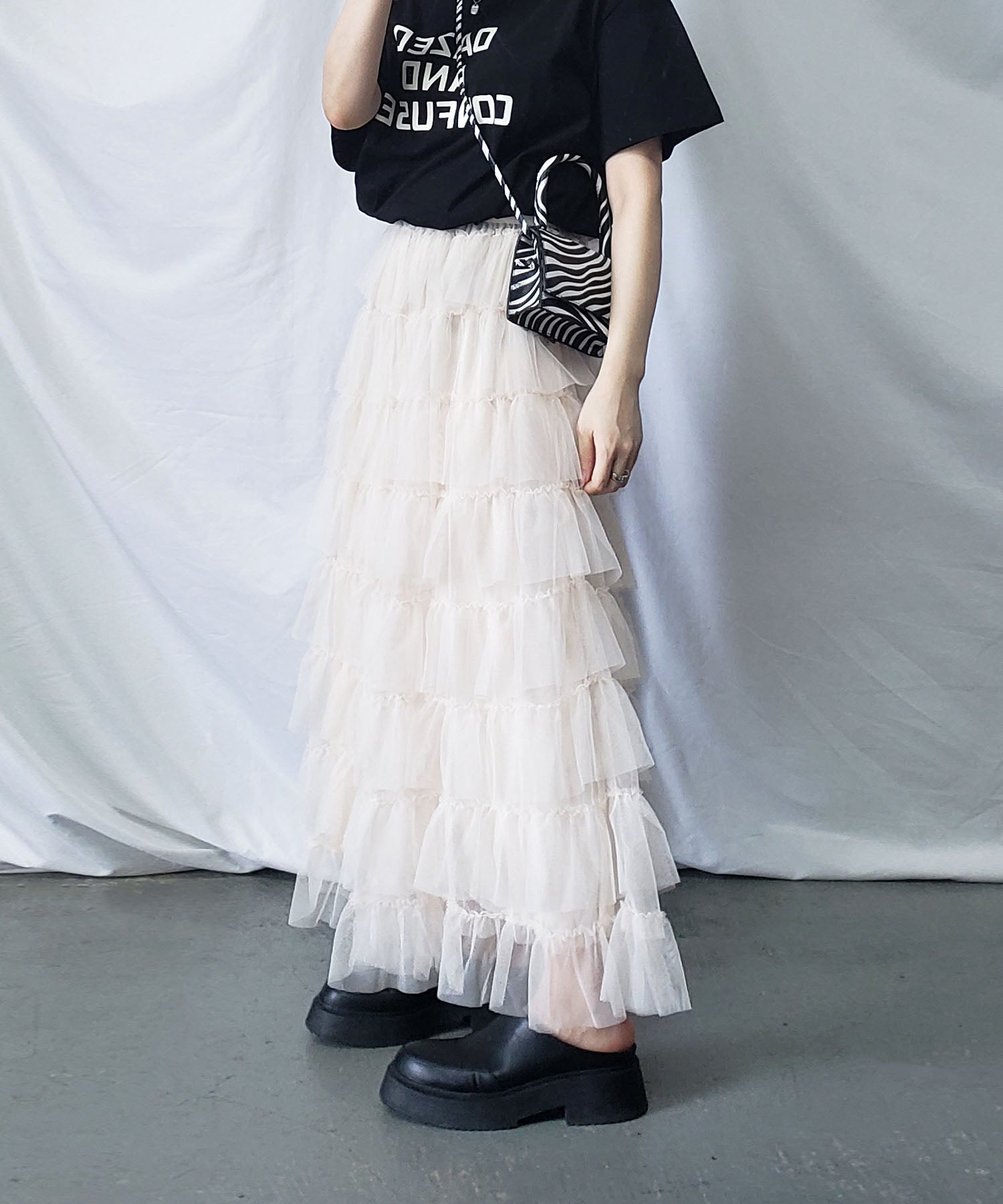 チュールフリルボリュームスカート《 NEWカラー3色追加! 》 Sサイズ仲間入り