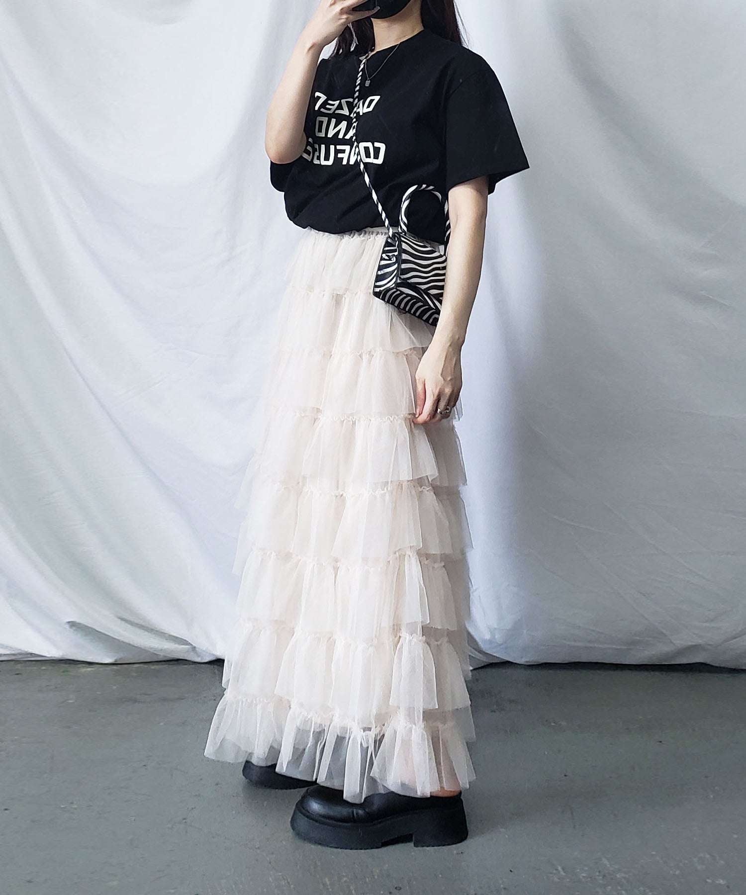 チュールフリルボリュームスカート《 NEWカラー3色追加! 》 Sサイズ仲間入り