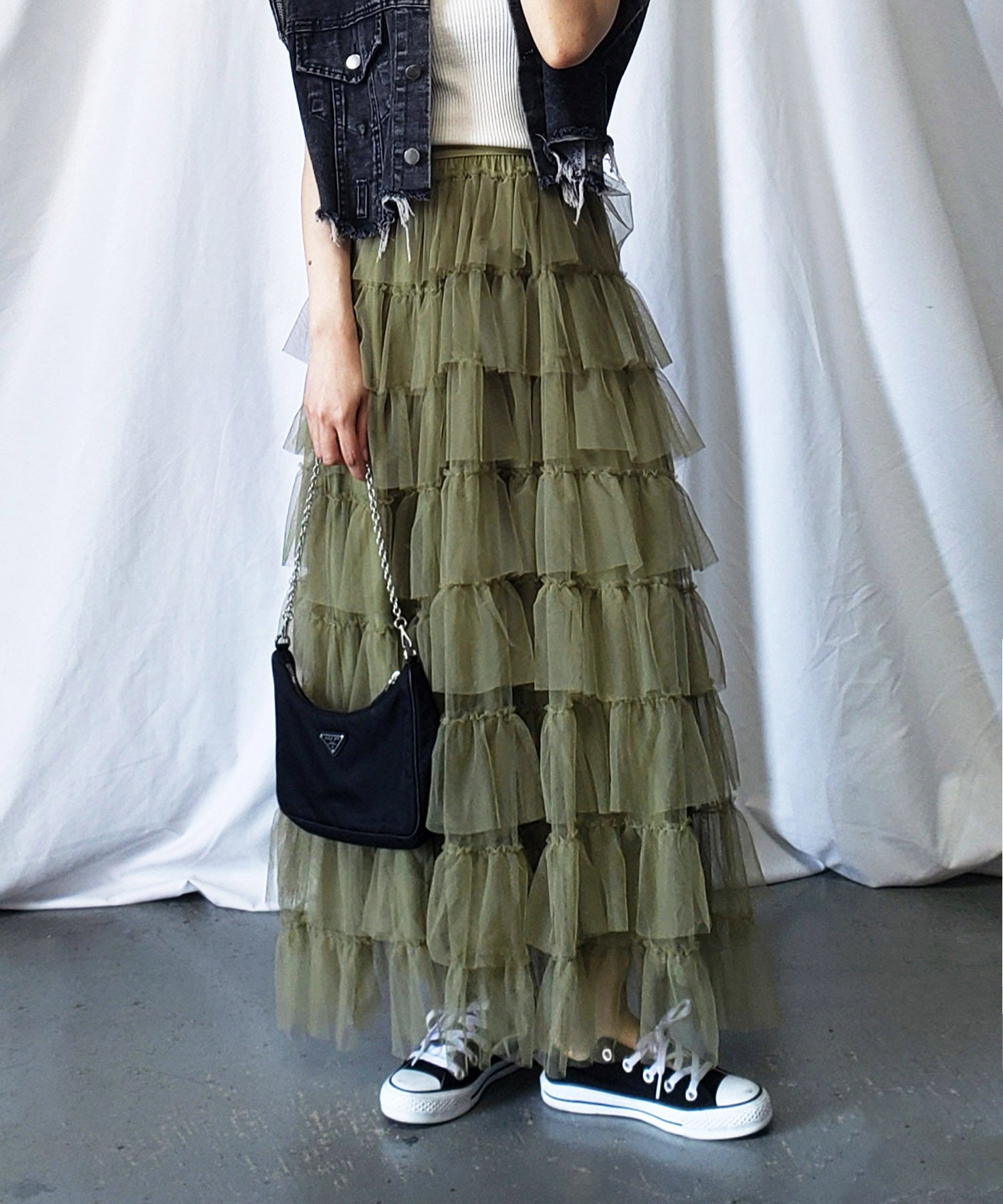 チュールフリルボリュームスカート《 NEWカラー3色追加! 》 Sサイズ仲間入り