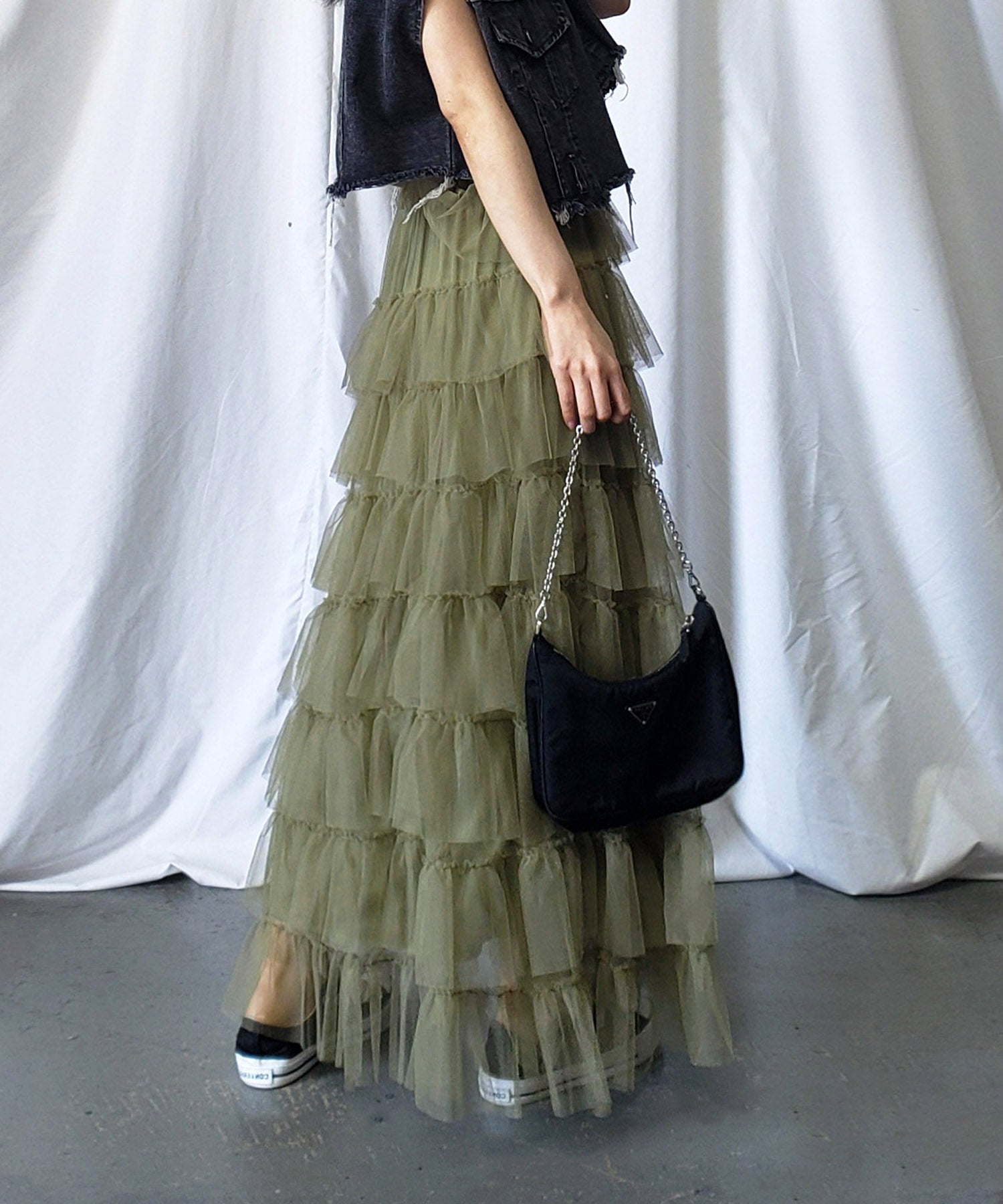 チュールフリルボリュームスカート《 NEWカラー3色追加! 》 Sサイズ仲間入り