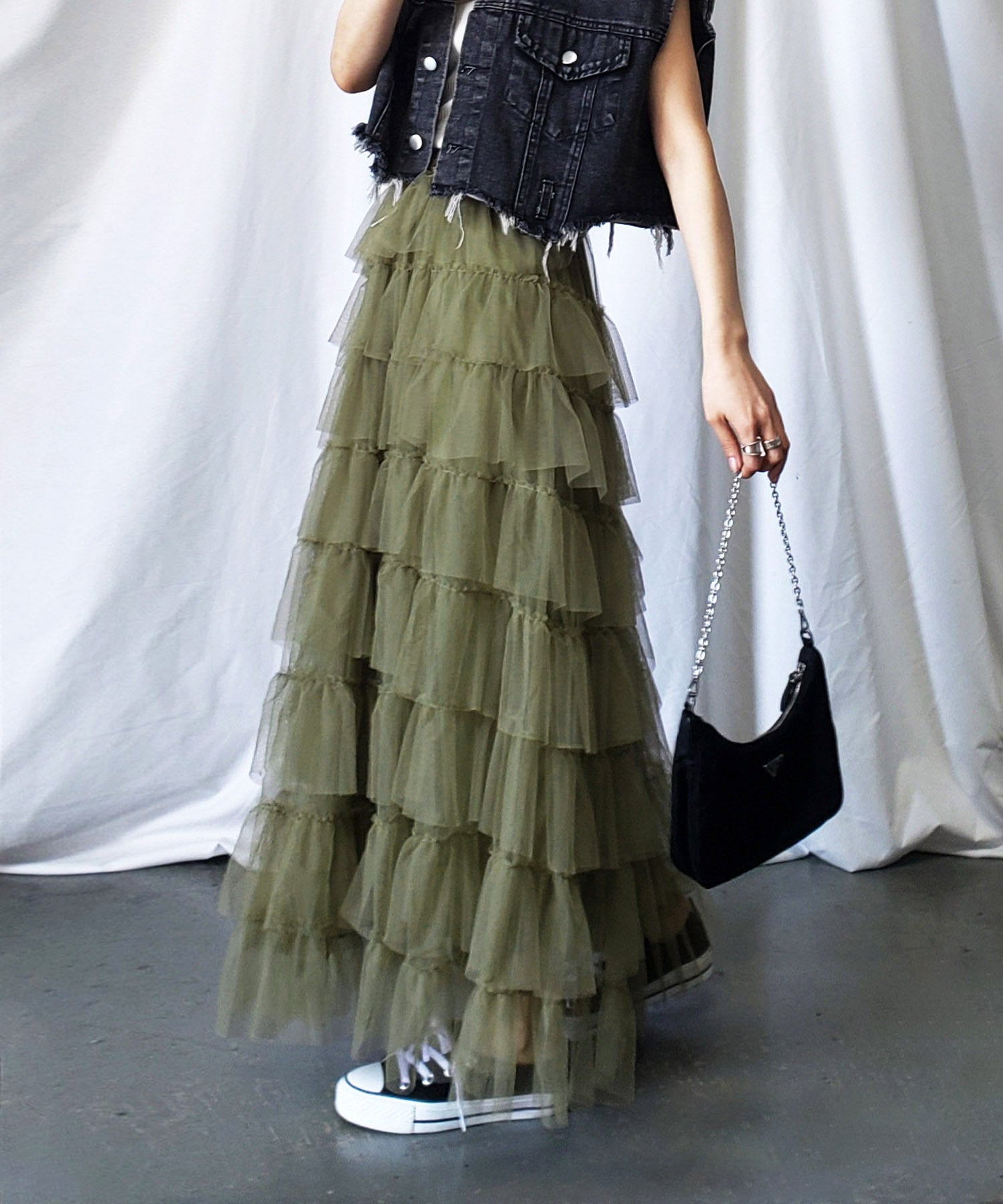 チュールフリルボリュームスカート《 NEWカラー3色追加! 》 Sサイズ仲間入り