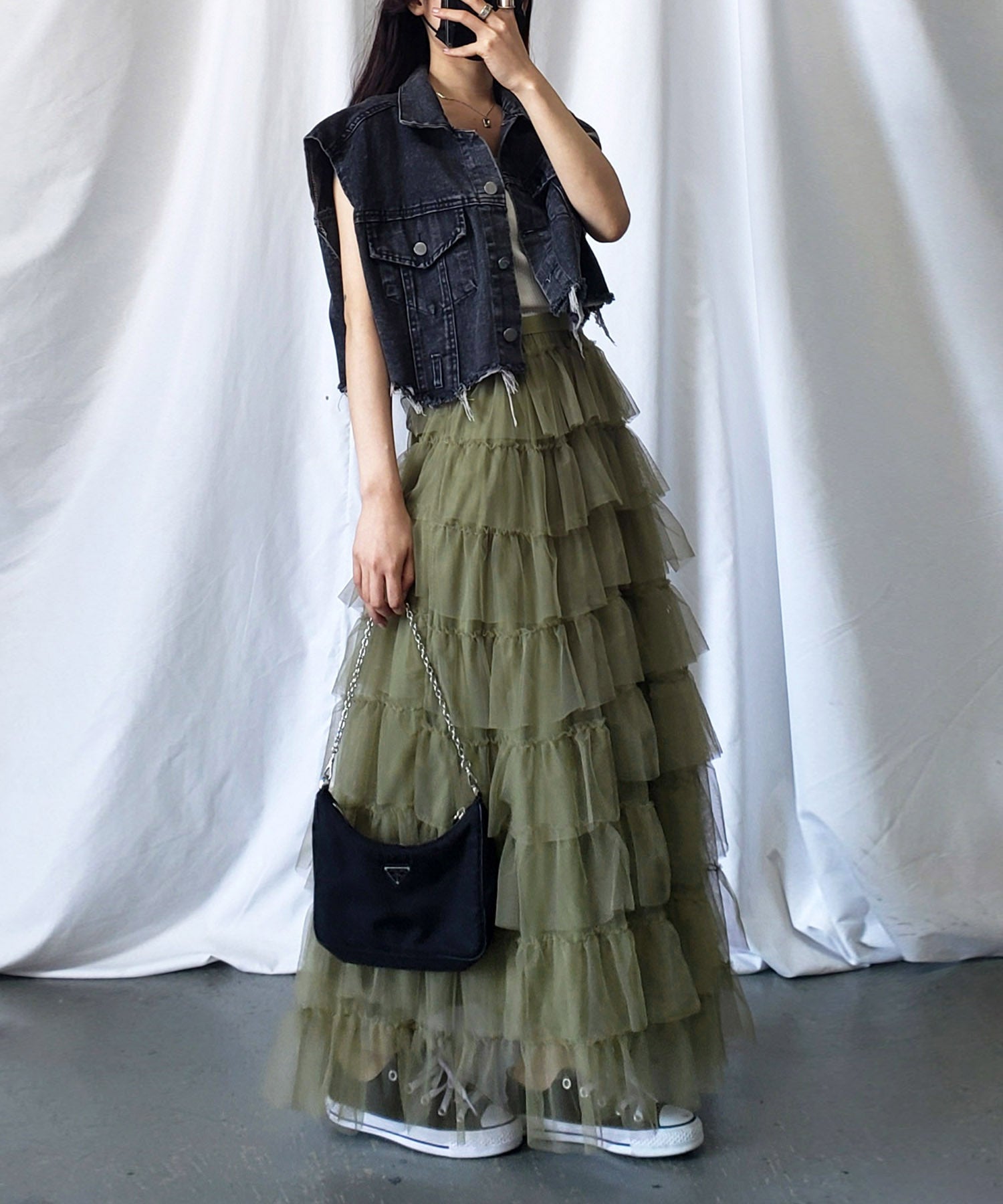 チュールフリルボリュームスカート《 NEWカラー3色追加! 》 Sサイズ仲間入り