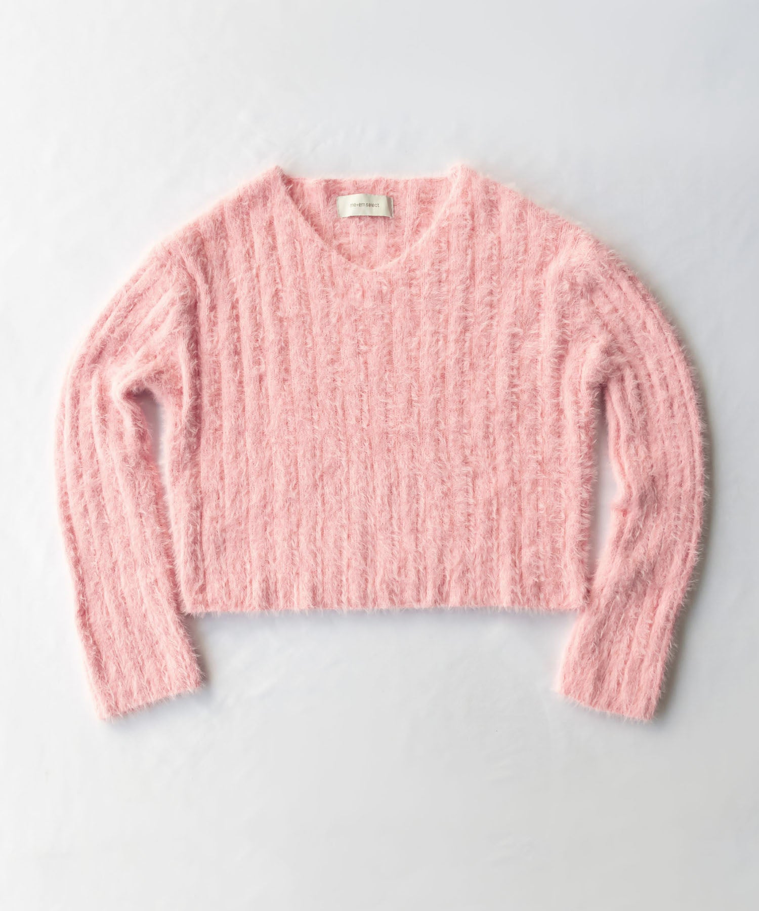 ショート丈ワイドリブシャギーニット