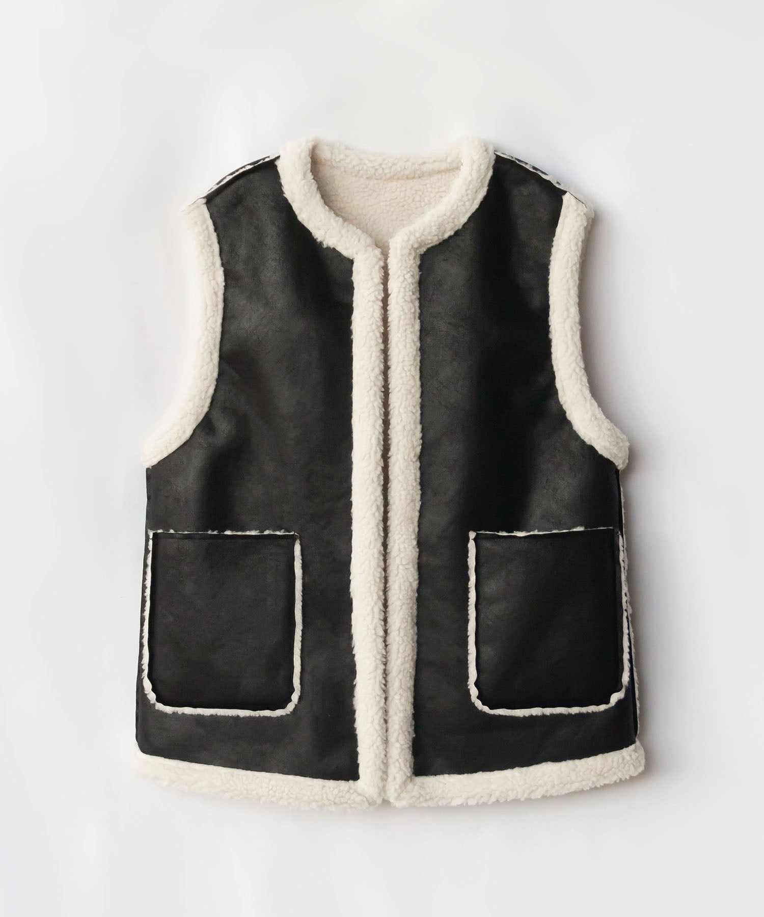 【 リバーシブル 】2WAY エコムートンボアベスト