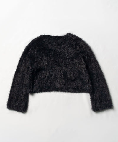 カットアウトショートシャギーニット