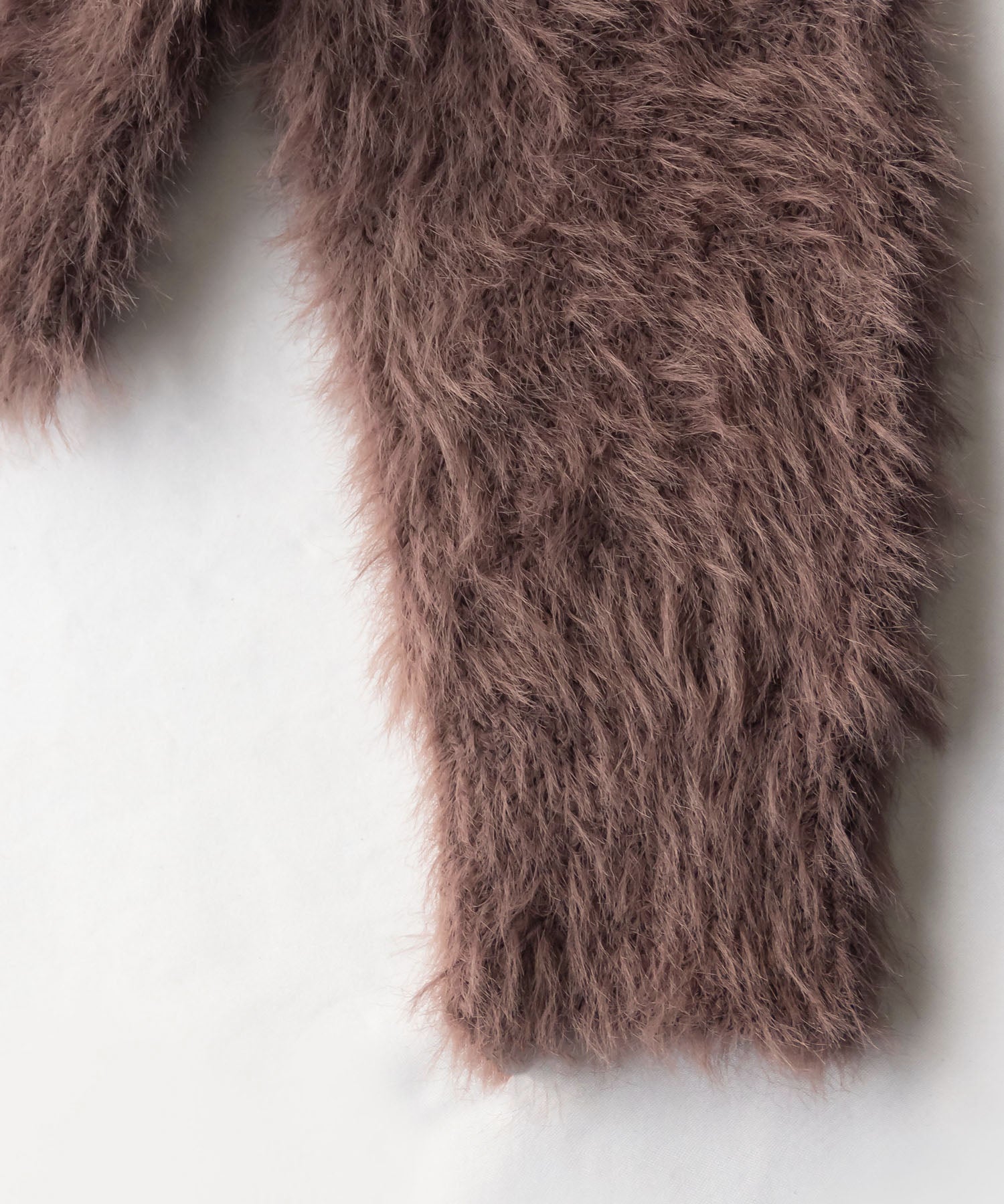 アシメショートシャギーニットカーディガン