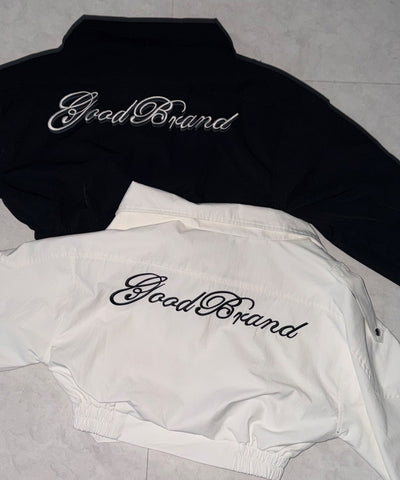 レタリングバックロゴスタンドカラーショートブルゾン ／ lettering back logo stand collar short blouson