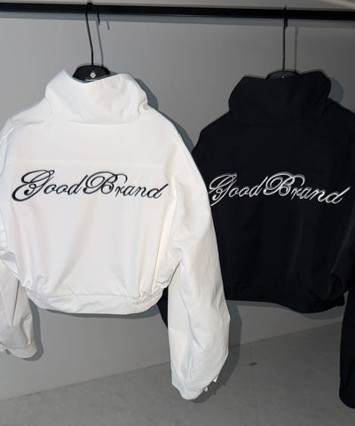 レタリングバックロゴスタンドカラーショートブルゾン ／ lettering back logo stand collar short blouson