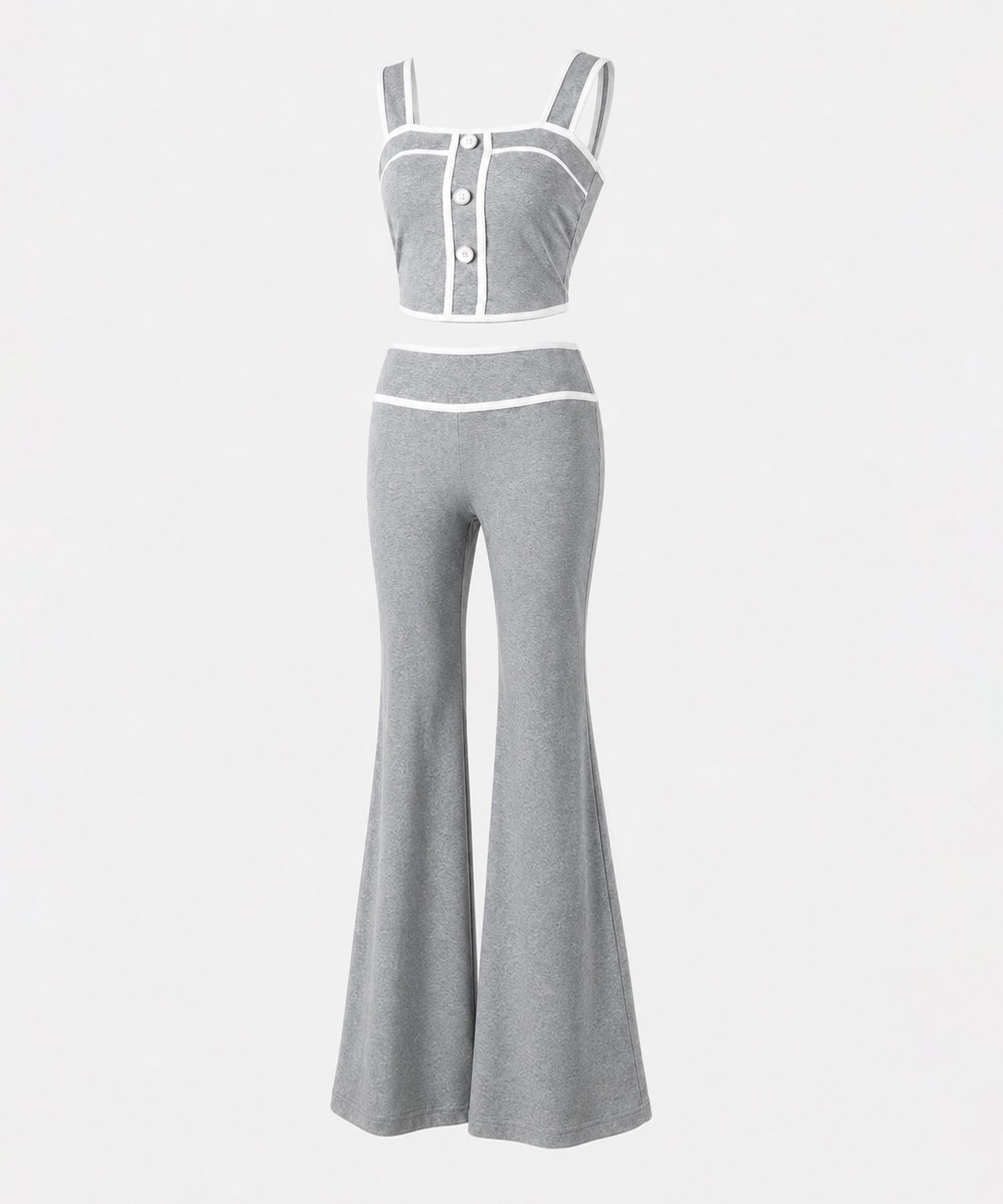 【 セットアップ】フロントボタンパイピングビスチェ＋ フレアパンツ ＳＥＴ ／ 【 SETUP 】front button piping buister ＋ flare pants SET
