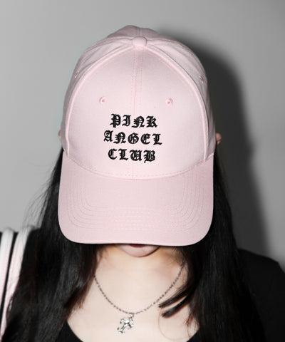 【 PINK ANGEL CLUB 】 GRUNGE LOGO embroidery CAP ／ グランジロゴ刺繍キャップ